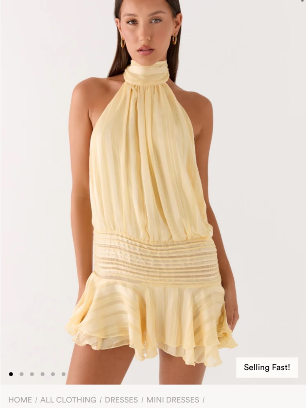 Peppermayo Pale Yellow Halter Mini Dress - Picture 4 of 4